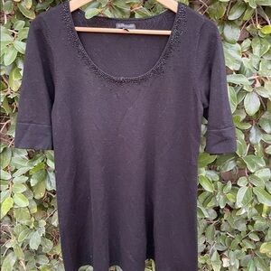 EILEEN FISHER S Small Black Tunic Sweater Wool